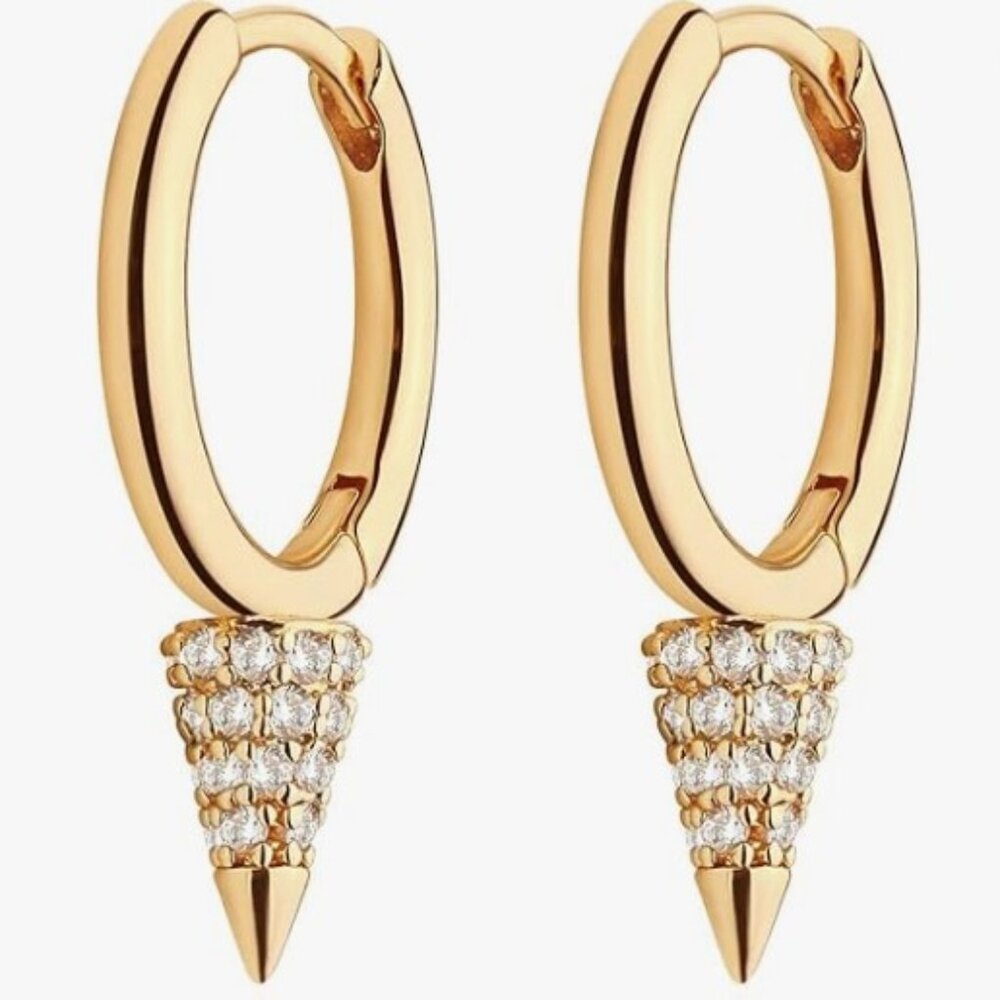 BRAND NEW 14K Gold Plated Huggie Earrings